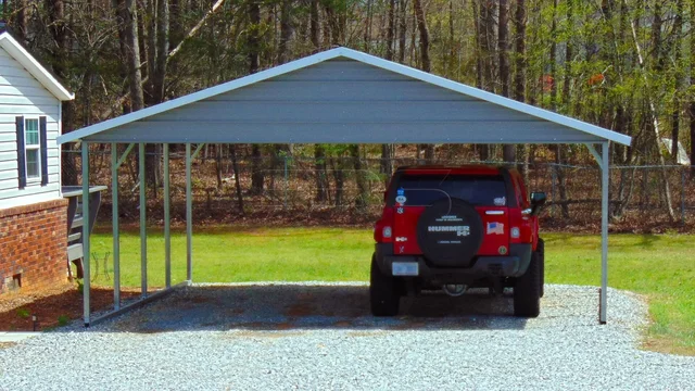 Carport estilo alero encajonado de 20' x 21' con patas de 7' y dos frontones