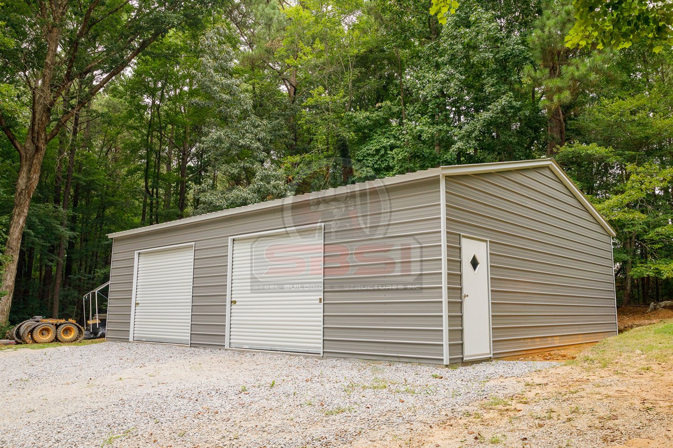 2 bay garage with side door