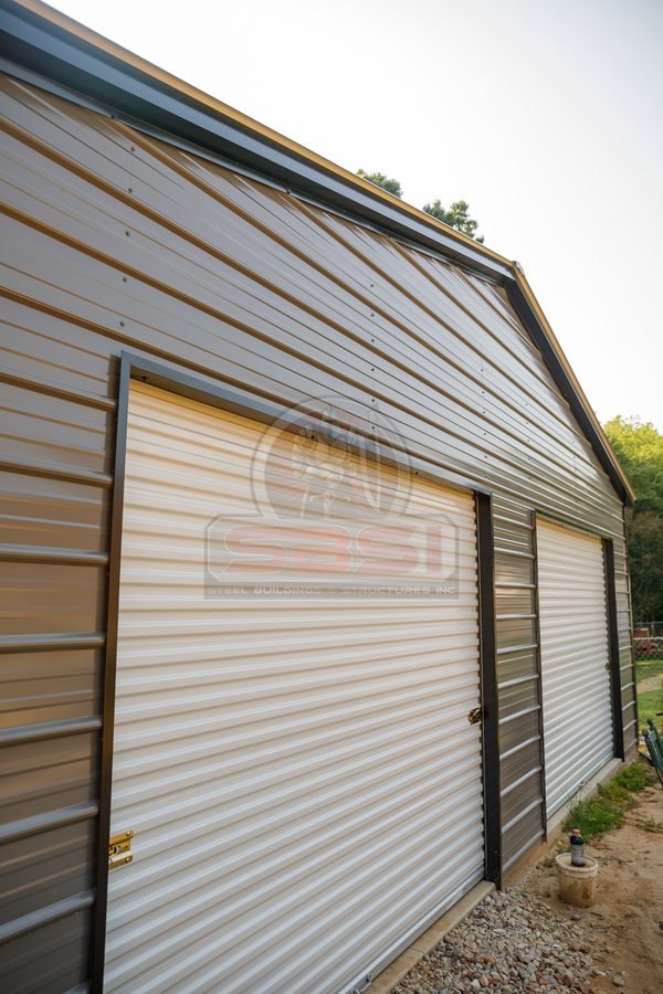 Double garage custom metal building