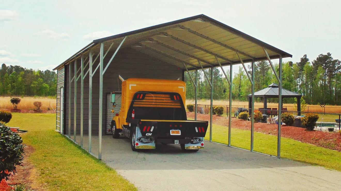 RV cover with enclosed storage