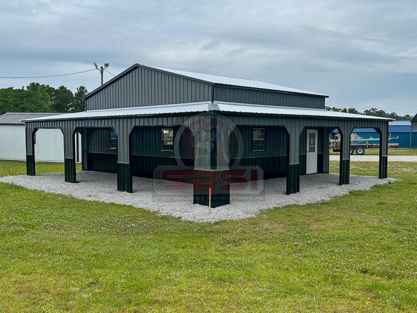 Custom Steel Structure with wraparound porch