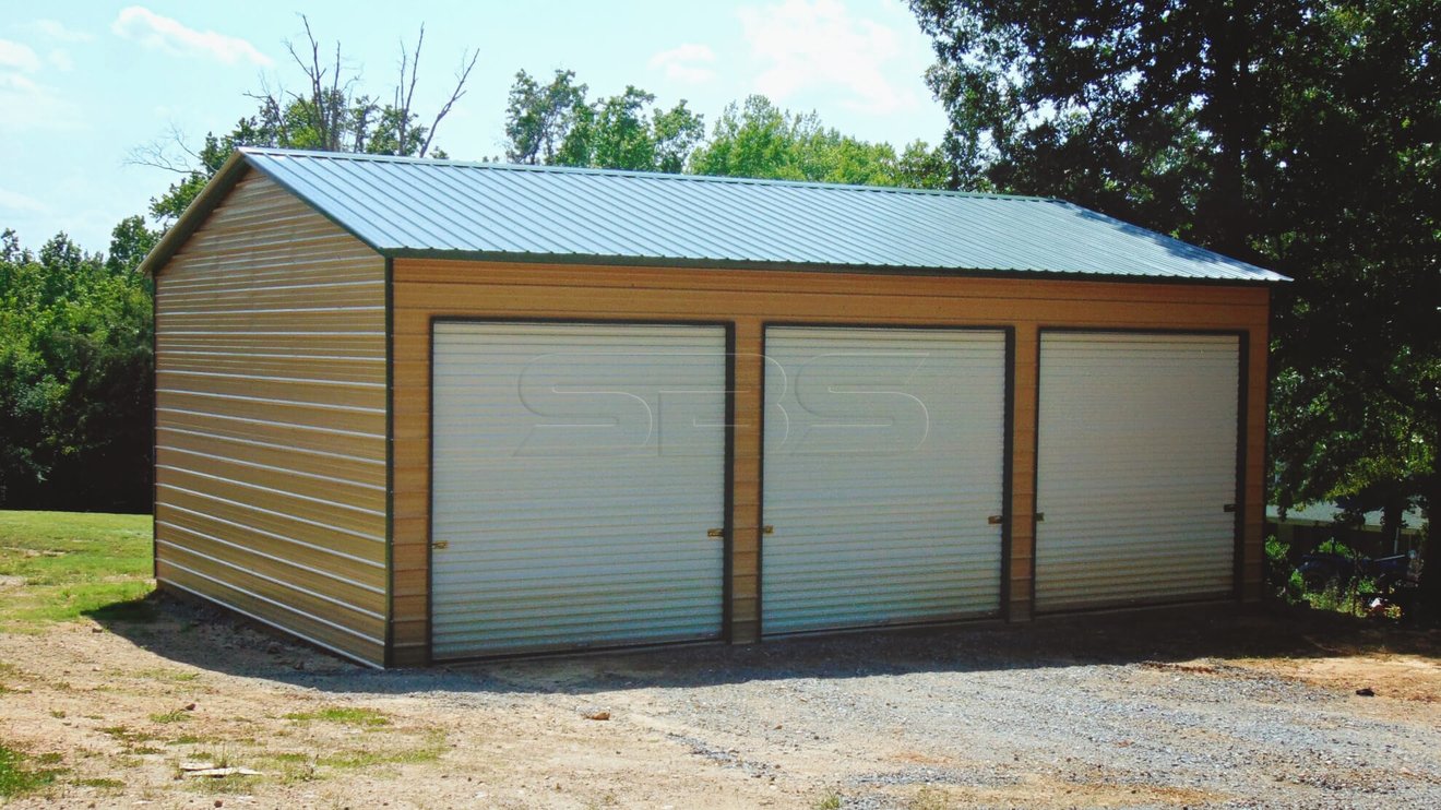 26 x 36 x 12 Triple garage door metal building