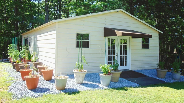 Custom workshop with awning