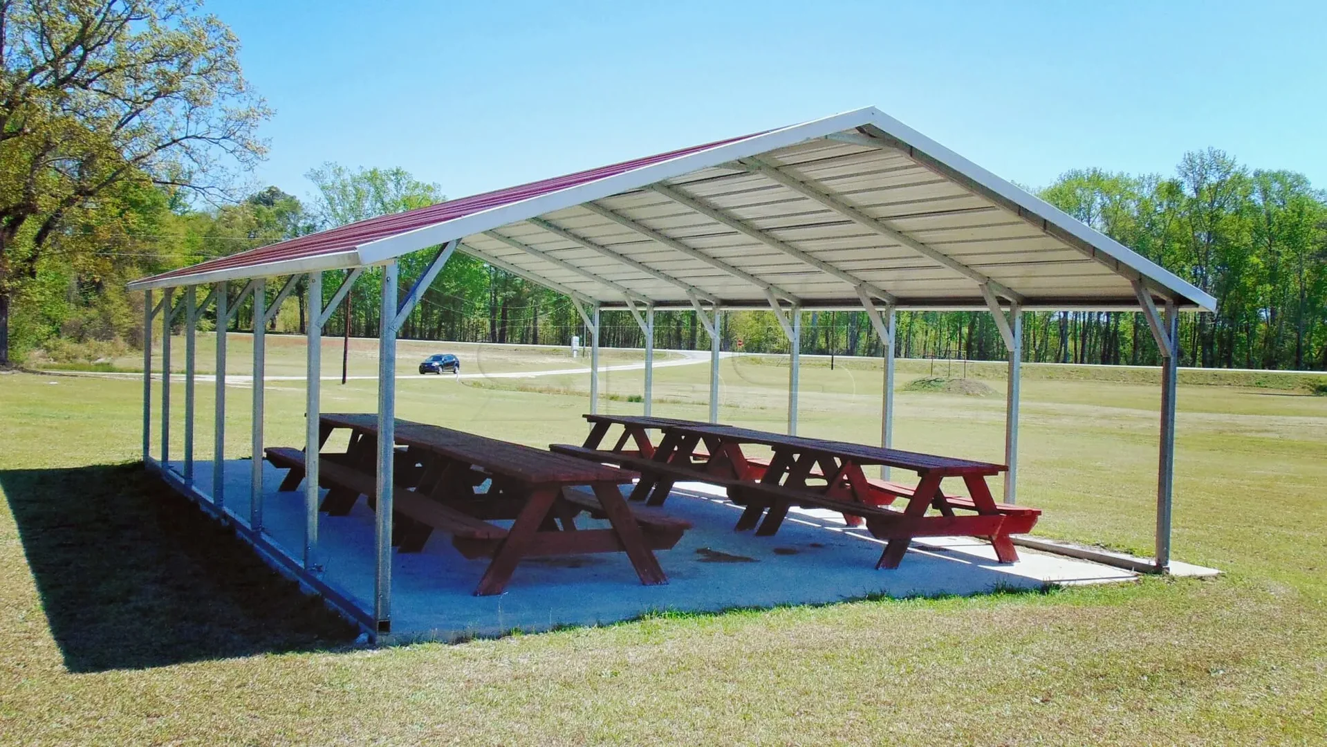 Metal picnic shed